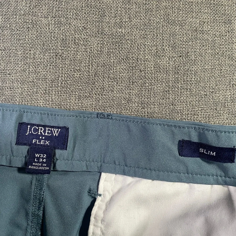 J.Crew Flex Slim Men's Pants W32 L34 Blue Green Casual Chino Stretch